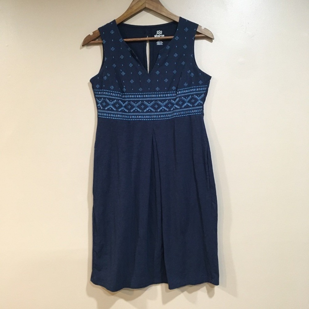Sherpa Adventure Gear Embroidered Athletic Dress Womens S Navy Outdoor Travel